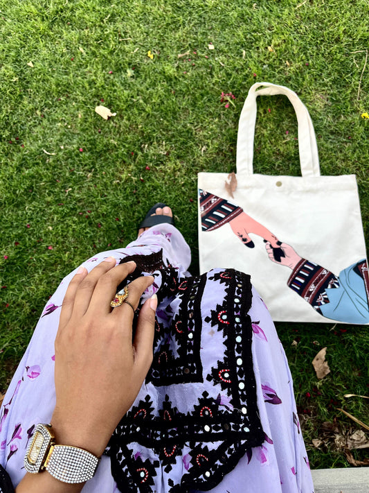 Signature Design Tote Bag - Hand Painted